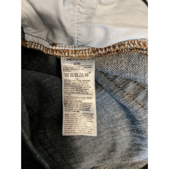 GAP Slim Jeans  Men's Size 32  Dark Rinsed Stretch Denim Jeans - Picture 6 of 9